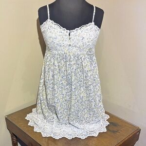 Joie Sweet Night dress, Smocked back Lace Detail, 100% cotton, size large